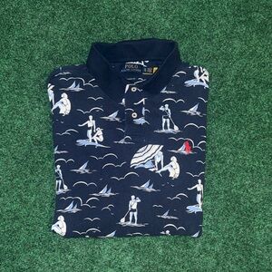 Ralph Lauren Dark Blue Polo with Nautical Design